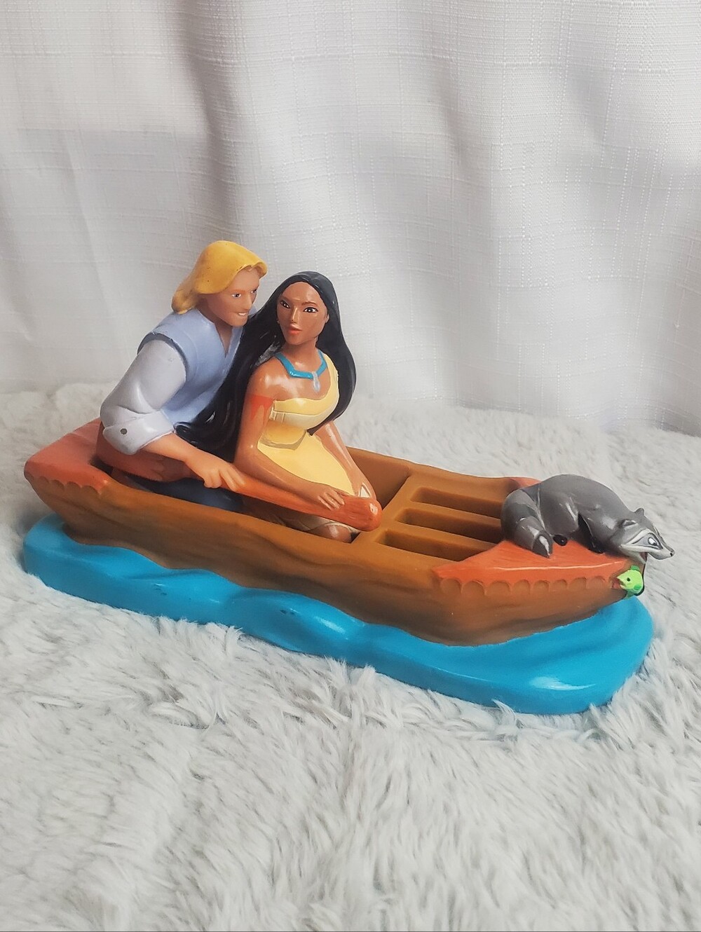 Vintage Disney Pocahontas John Smith And Meeko Floating Bath Toy Or Soap Holder